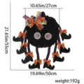 Halloween multi-legged spider door hanging fabric decoration, black and orange variant. - Multi-legged Spider Wreath (C2-7)