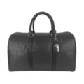 Bolsa de viaje de cuero trenzado negro gran capacidad bolsa de deporte con asas superiores - Tejido Gris