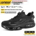 Zapatos de seguridad hombre transpirables antipinchazos zapatillas de trabajo negro talla 40 - 36 / 266 Negro Zapatos de Seguridad con Hebilla Rotativa