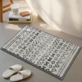 Tapis de bain en chenille épais moderne minimaliste absorbant antidérapant pour sol - Motif Herati