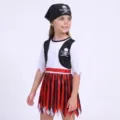 Conjunto de disfraz de pirata de Halloween para niños con pañuelo y vestido para cosplay - M (Recomendado 110-120) / Conjuntos