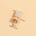 Ciondolo quadrato in argento S925 zircone pavé maglia accessorio gioiello DIY dettaglio - Chiusura Pendente (SK226) / Piccolo (4mm) / Oro