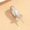 Connettore Ciondolo Vite Perno Argento Sterling S925 Accessorio Gioiello DIY Dettaglio - Fibbia ad ardiglione opaca (SK223) / Taglia L / Argento