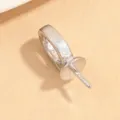 Dettaglio gancio ciondolo argento, finitura satinata con perno filettato per gioielli. - Fibbia ad ardiglione opaca (SK223) / Taglia S / Argento