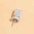 Primer plano detallado del conector colgante cuadrado de circonita de plata S925 para joyería. - Cierre de Colgante (SK226) / Mediano (6.5mm) / Oro blanco