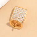 Dettaglio gancio pendente in zircone pavé dorato, componenti per collana braccialetto fai da te - Chiusura Pendente (SK226) / Grande (9.2mm) / Oro