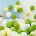 10 inch green white yellow latex balloons forest theme party wedding decoration set - Olive Green + Macaron Yellow + White