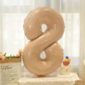 Caramel cream number 8 foil balloon for baby first birthday party and 100 day celebration decor - Caramel Number 8