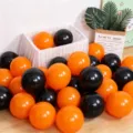 Thicken orange and black balloons set for Halloween party and birthday decoration setup - 10" / Orange and Black