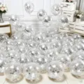 Ballons en latex transparent de 12 pouces remplis de confettis argentés pour décoration de fête. - 10 Pièces/Paquet / Ballon à Paillettes Argentées