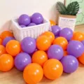 Thickened orange and purple balloons set for birthday party and Halloween decoration props - 10" / Orange And Purple