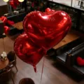 Rode hart folie ballon romantische decoratie voor huwelijk verjaardag feest foto shoot - 15 Stuks/Verpakking (Met 30m Lint) / Rood