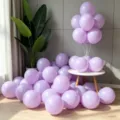 High quality thick purple latex balloons for party decoration and romantic room setup. - 30 Pieces Pack (Macaron Purple)