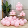 Pink latex balloons set with stand, romantic party wedding decoration balloons for event. - 30 Pieces Pack (Matte Light Pink)