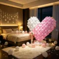 Gradient pink and white 3D heart balloon decoration set for romantic party and proposal events - 3D Gradient Matte Pink Macaron Pink White Large Heart Balloon