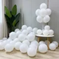 White latex balloons arch set party decoration wedding birthday balloon cluster kit setup - 30 Pieces Pack (Matte White)