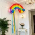 Rainbow balloon arch decoration kit for birthday party, children banquet and indoor celebration. - Rainbow Cloud Tassel Balloon Material Kit