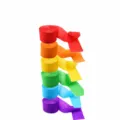 Colorful rainbow crepe paper rolls for party decoration, vibrant variant streamer display. - Matte Crepe Paper Set 3 Rolls (Random Color)