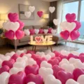 Romantische hartjes ballon set voor verjaardag decoratie en huwelijksfeest decoratiebenodigdheden - 10 Inch (100 Stuks) / Mat Rozerood en Wit