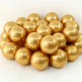 Metallic gold party balloons cluster detail, shiny round latex balloons for birthday decoration. - 10 Inch 100 Pcs Pack / Metallic Gold