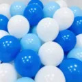 Thickened latex balloons matte standard round balloons in blue and white for party decor. - Matte Dark Blue + Light Blue + White