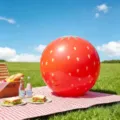 36-inch giant strawberry inflatable balloon, outdoor lawn picnic photo prop party decor toy. - Strawberry Print / 5 Pieces Pack 36 Inch