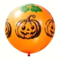 Oranger 36-Zoll Riesen-Latexballon mit Halloween-Kürbis-Aufdruck für Partydekoration. - Kürbisdruck / 5 Stück Packung 36 Zoll