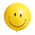 Gelber Smiley-Ballon, 36-Zoll großer Latex-Partyballon für Events und Foto-Requisiten. - Smiley-Druck / 5 Stück Packung 36 Zoll