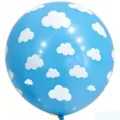 36 Zoll blauer Wolken bedruckter großer Latexballon für Outdoor Park Party Foto Requisite - Wolkenmuster / 5 Stück Packung 36 Zoll