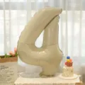 Caramel cream number 4 foil balloon for baby first birthday party decoration setup - Cream Number 4