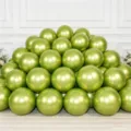 Ensemble de ballons verts métalliques pour décoration de fête, grappe de latex rétro. - Vert Fruit Métallique