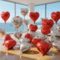 Red and Silver Heart Foil Balloons Set for Wedding Party and Birthday Decor 18 Inch - Red 10 Pcs + Silver 10 Pcs