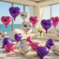 Heart Foil Balloons 18 Inch Purple Pink Silver Metallic Balloons Wedding Party Decor - Rose Red 5 + Silver 5 + Purple 10 Pcs