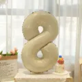 Caramel cream number 8 foil balloon for baby first birthday party and 100 days celebration decor. - Cream Number 8