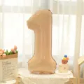 Caramel cream number 1 foil balloon variant for sweet baby first birthday party celebration decor. - Caramel Number 1