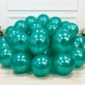 Variante de ballons en latex métallique rétro vert forêt pour déco de fête et anniversaire. - Vert Foncé Perlé