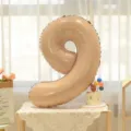 Caramel cream number 9 foil balloon for kids birthday party celebration decoration variant - Caramel Number 9