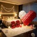 Gradient Red White 3D Heart Balloon Set Romantic Proposal Wedding Party Decor - 3D Gradient Matte Red Macaron Red White Large Heart Balloon