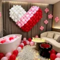 Gradient 3D heart balloon arch kit romantic proposal wedding party decoration supplies - 3D Gradient Matte Red Macaron Pink White Large Heart Balloon