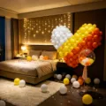 Kit de arco de globos corazón degradado blanco amarillo naranja para boda fiesta decoración - Globo de Corazón Grande 3D Degradado Naranja Mate Amarillo Blanco