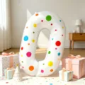 Grande globo de aluminio número 0 con topos de colores para decoración de fiesta. - Pegatinas Redondas Coloridas Más Globo de Número Cero Blanco