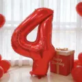 Red Number 4 Foil Balloon Birthday Party Decoration Giant Balloon Celebration Prop - Red Number 4 Balloon