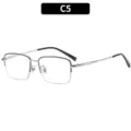 Europäische Mode quadratische Blaulichtfilter Brille für Business Pendeln und tägliches Tragen - Schwarz Silber Rahmen (C5)