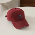 Kinder Baseballcap mit Bären Stickerei und Buchstaben, verstellbare Mütze für Outdoor Sonnenschutz. - 3-10 Jahre / Burgunderrot