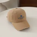 Berretto da baseball per bambini con ricamo di orsetto blu e testo inglese carino. - 3-10 anni / Kaki