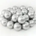 Metallic silver balloons for party decoration, gorgeous balloon cluster for birthday event. - 10 Inch 100 Pcs Pack / Metallic Silver