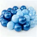 Blue balloon set for birthday party decorations, metallic and matte balloon cluster. - 10 Inch 100 Pcs Pack / Metallic Blue & Light Blue