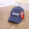 Breathable quick-dry baseball cap with embroidered Sunday letter for outdoor summer sports. - 50-54cm / Gray