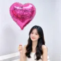 18-inch pink heart aluminum foil balloon, perfect for birthday party and romantic decoration. - I Want To Be With You Forever / 5 Pieces/Pack / Rose Red