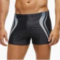 Herren Badeshorts mit geometrischem Wabeneinsatz schnelltrocknende Badehose fur Strand - S / Schwarz
